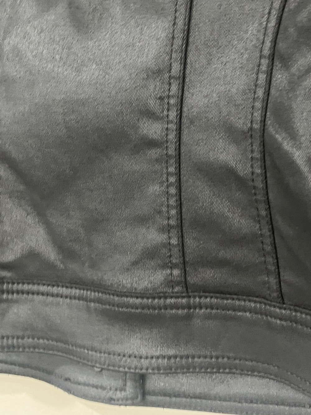 White House Black Market Black Faux Leather Trucker Jacket - Picture 8 of 10